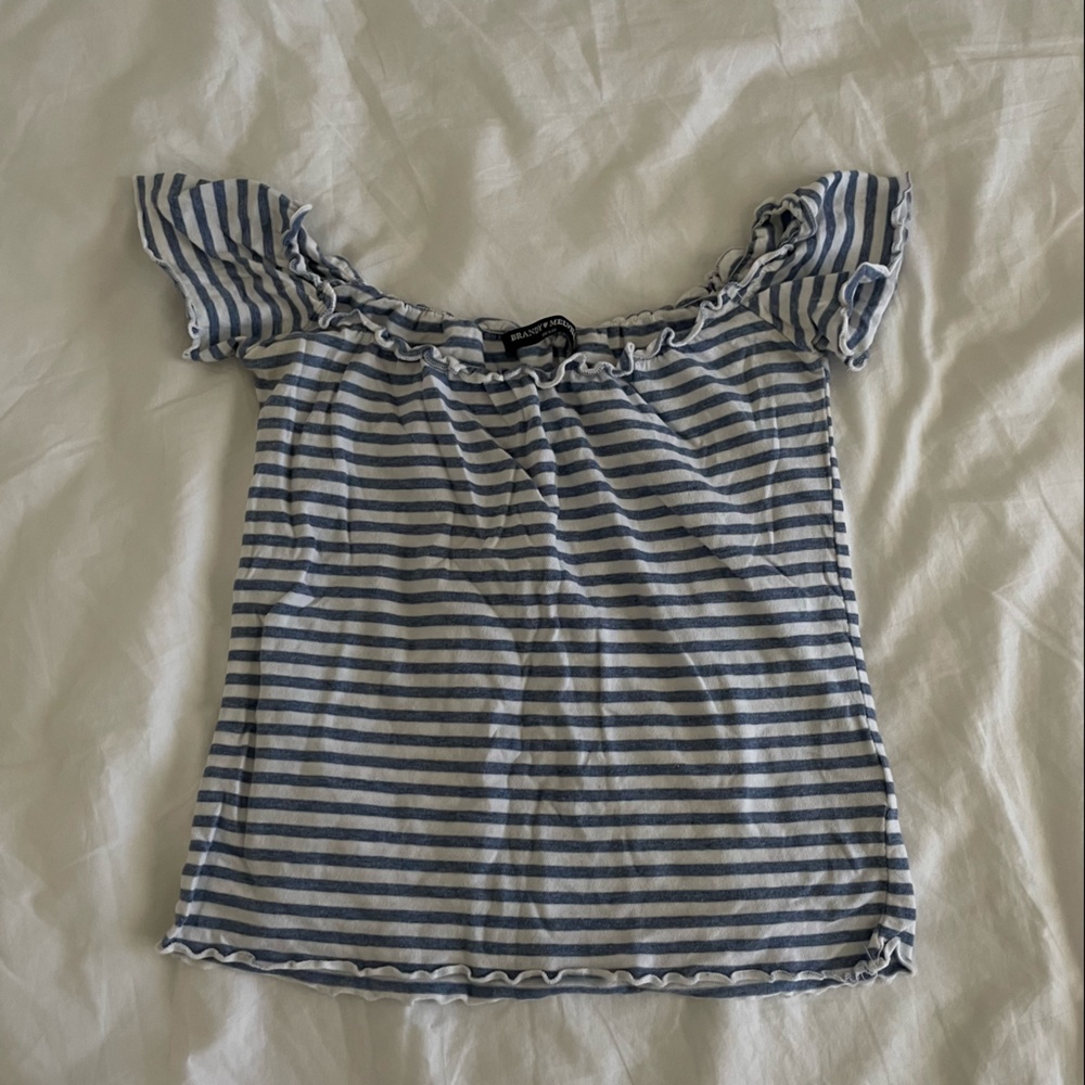 Brandy Melville Striped Off Shoulder Top